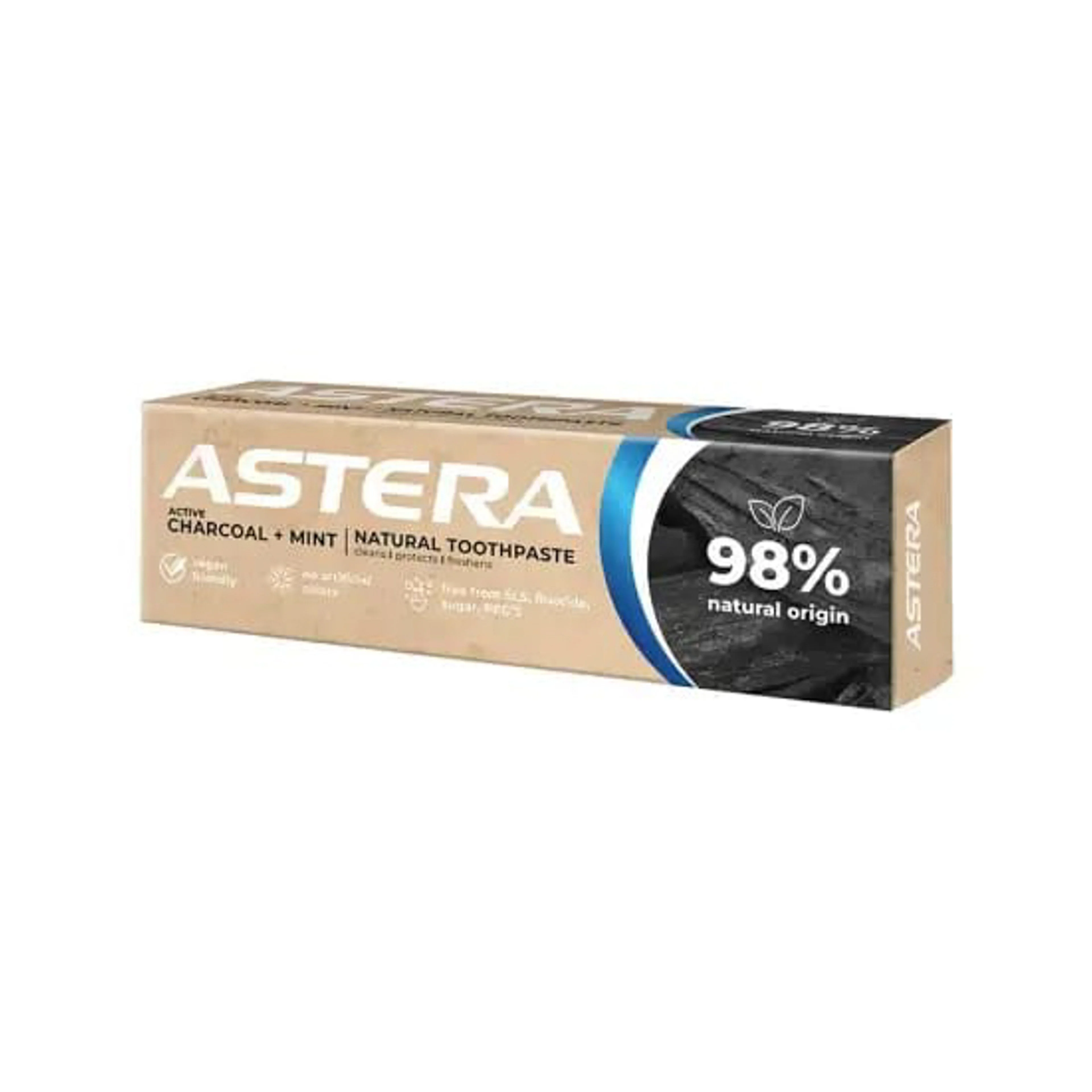 Astera natural tp charcoal + mint 75ml
