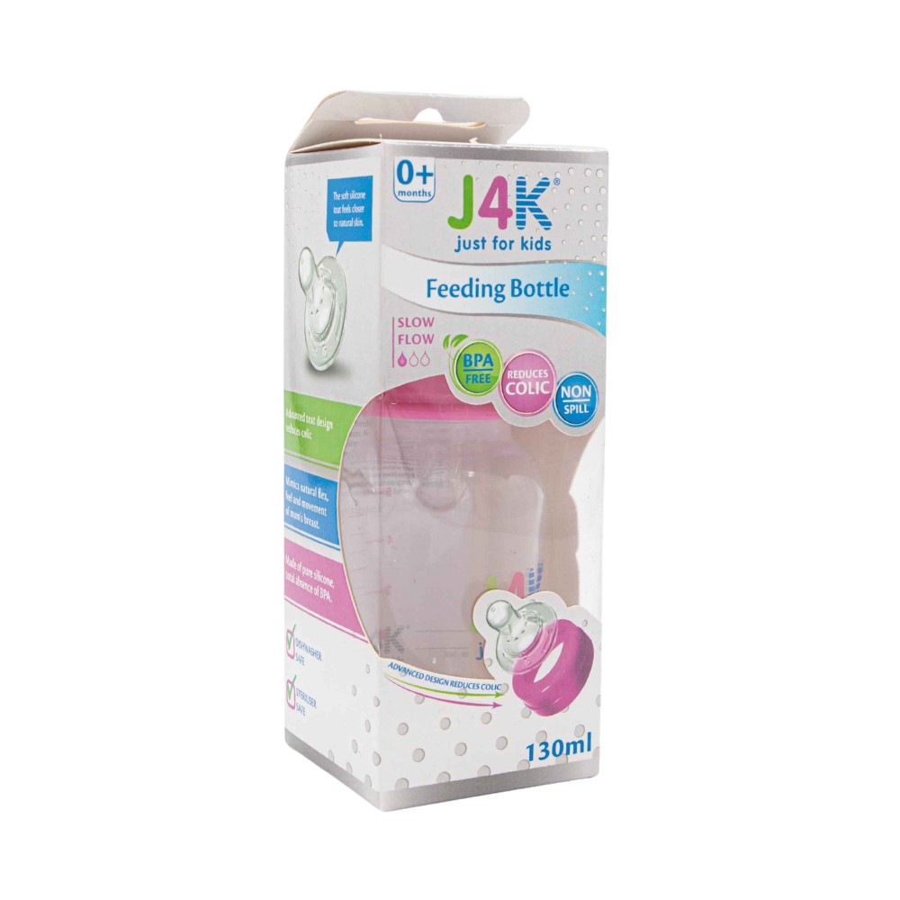 J4k feeding bottle 130ml-pink