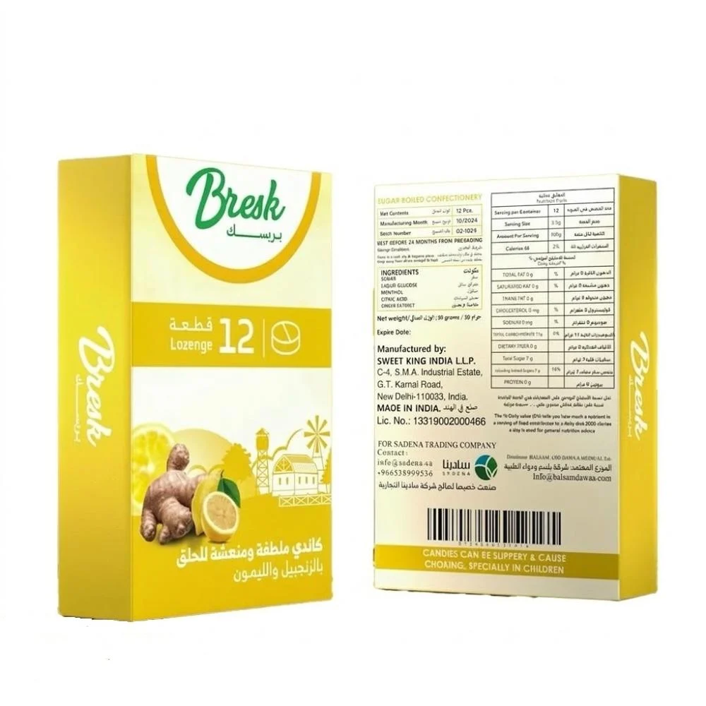 Bresk lozenge ginger & lime 12pcs