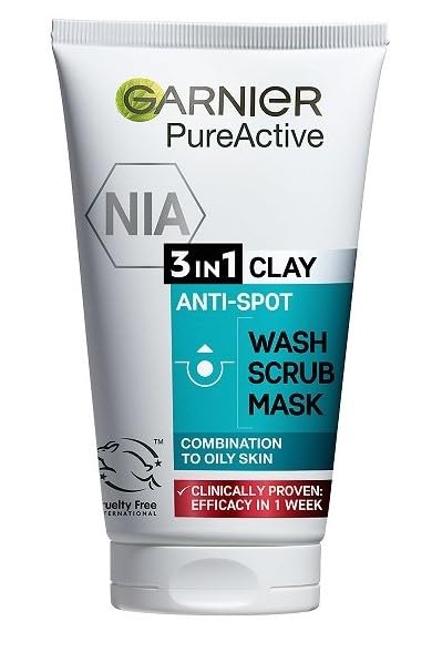 Garnier pure active 3*1 wash scrub mask 150ml