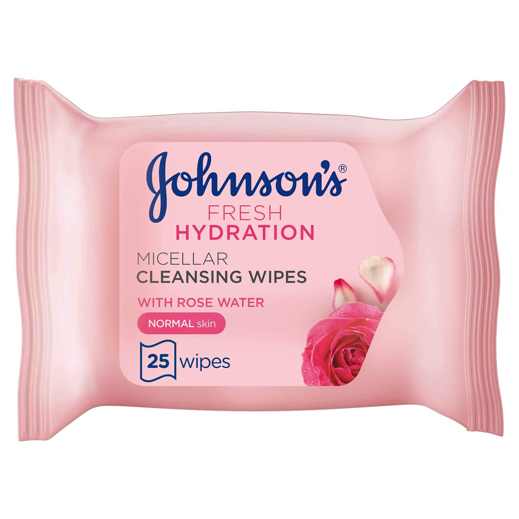 Johnson make up rem wipes rose water 25s