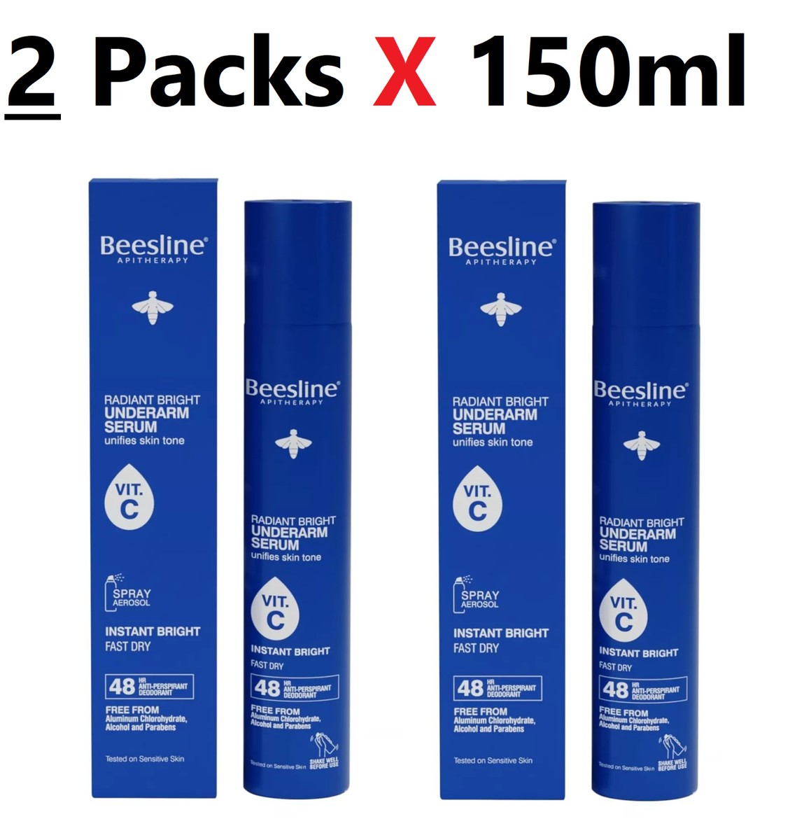 Beesline radiant underarm serum instant bright 150ml 1+1