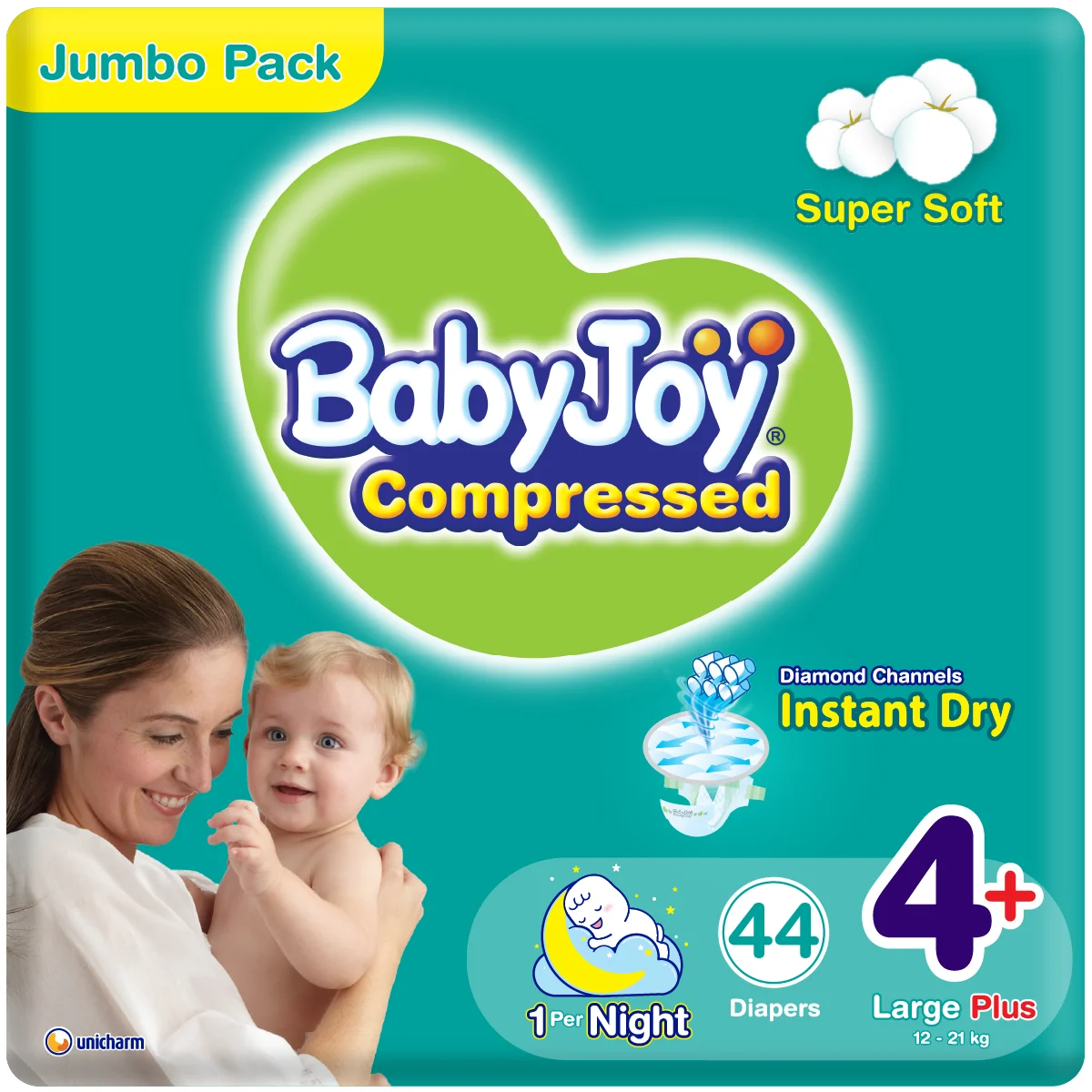Babyjoy compressed jumbo pack L+ 3*44
