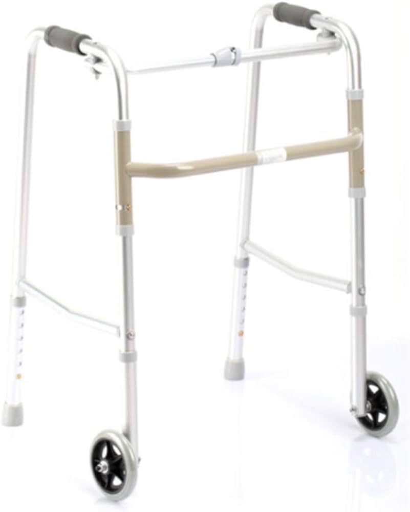 Walker stick with wheel folding aluminum