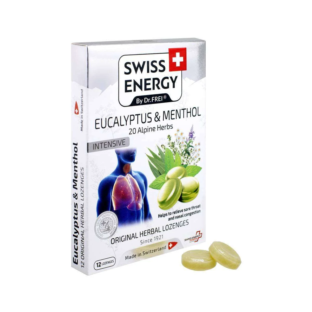 Swiss energy euc & menthol lozenges 12pcs