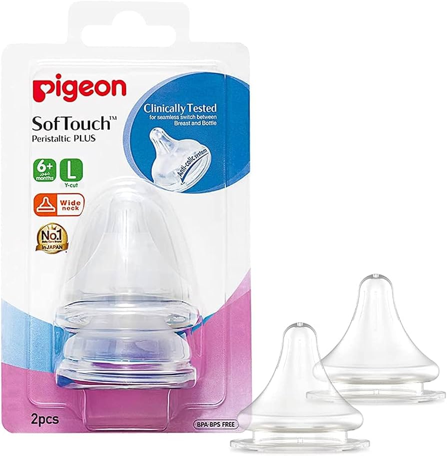 Pigeon soft touch peristaltic plus silicone nipple l 2pc 087