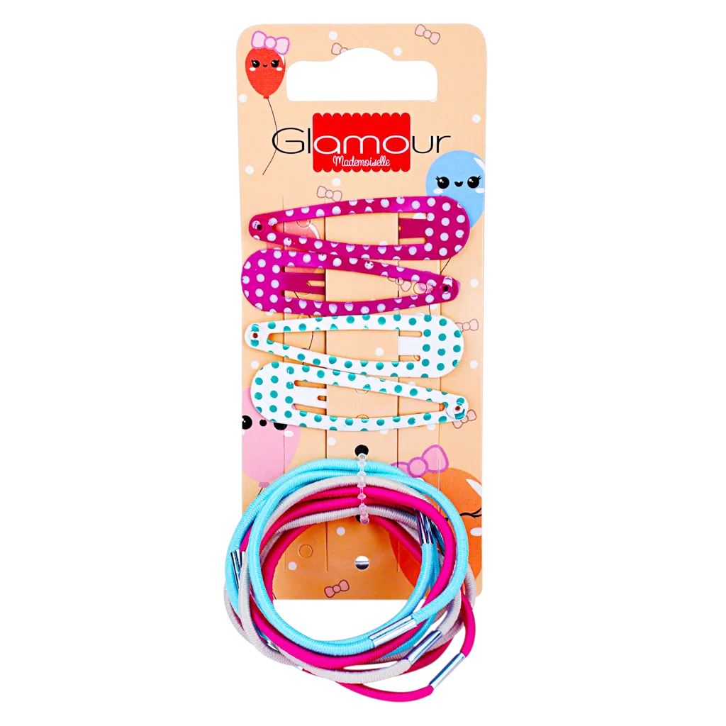 Glamour hair clips kids 13pcs 3009
