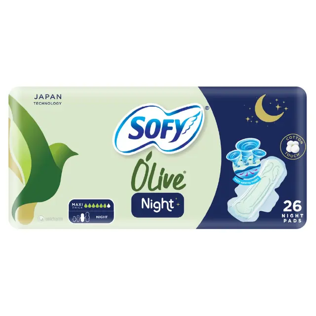 Sofy feminine napkin olive 32cm 6*24+2