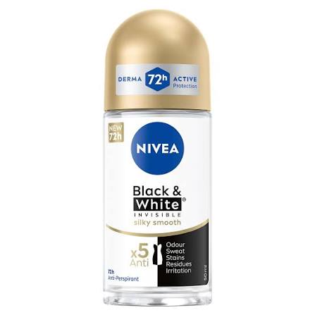 Nivea deo roll on b&w silky smooth 50ml 80162