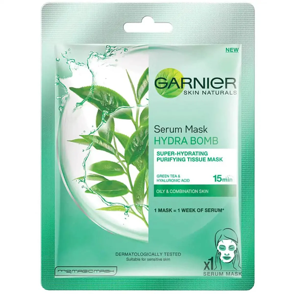 Garnier skin mask hydra bomb green tea 32gm