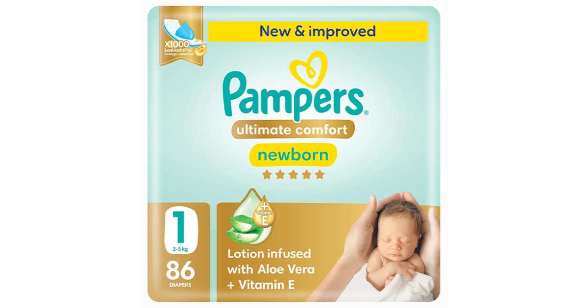 Pampers premium care no.1 mega pack 2*86