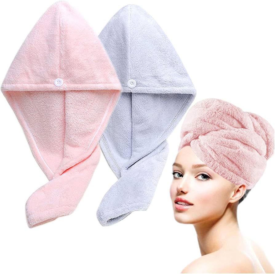 Hair turban shower cap colored