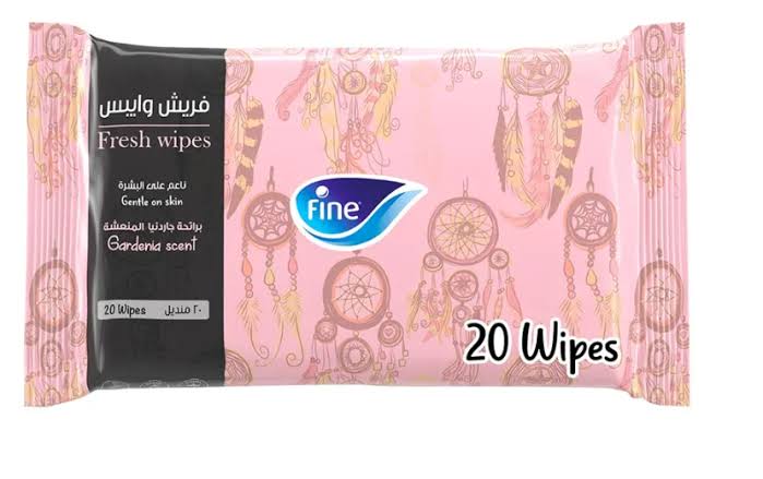 Fine fresh wipes gardenia scent 20 shesst 1*8*12