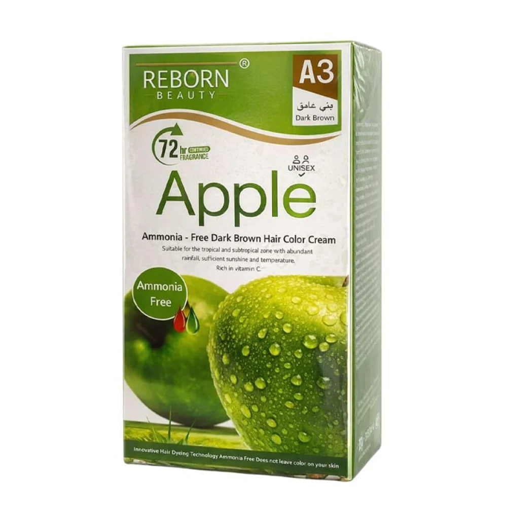 Apple ammonia free dark brown hair cream 500+500ml