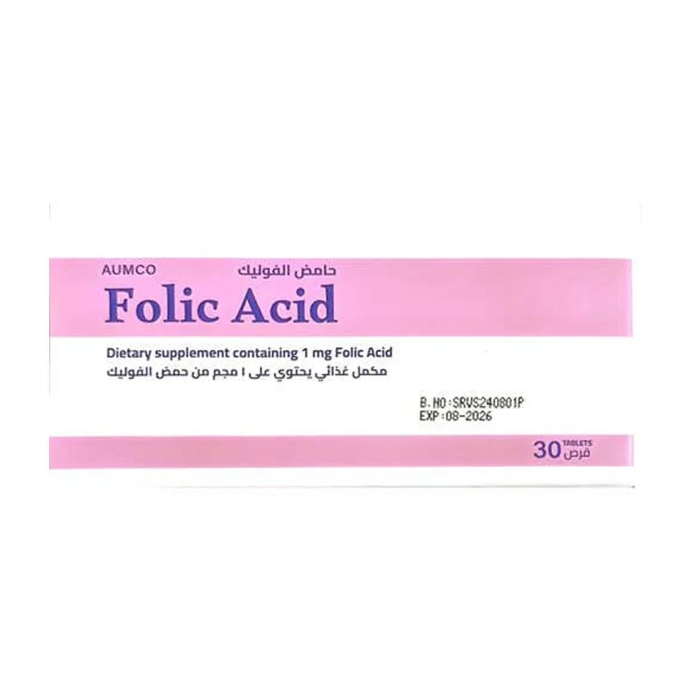 Aumco folic acid 1mg 30tab