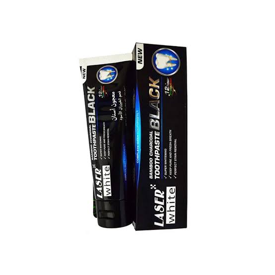 Laser white bamboo charcoal toothpaste black 100gm