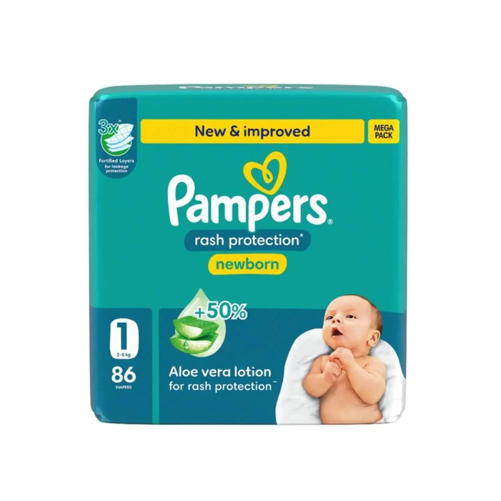 Pampers mega pack no.1 new born 2*86
