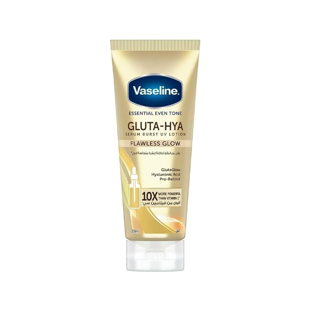 Vaseline gluta-hya serum burst uv lotion flawless glow200ml