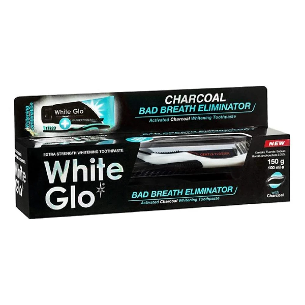 White Glo t.p 100ml charcoal