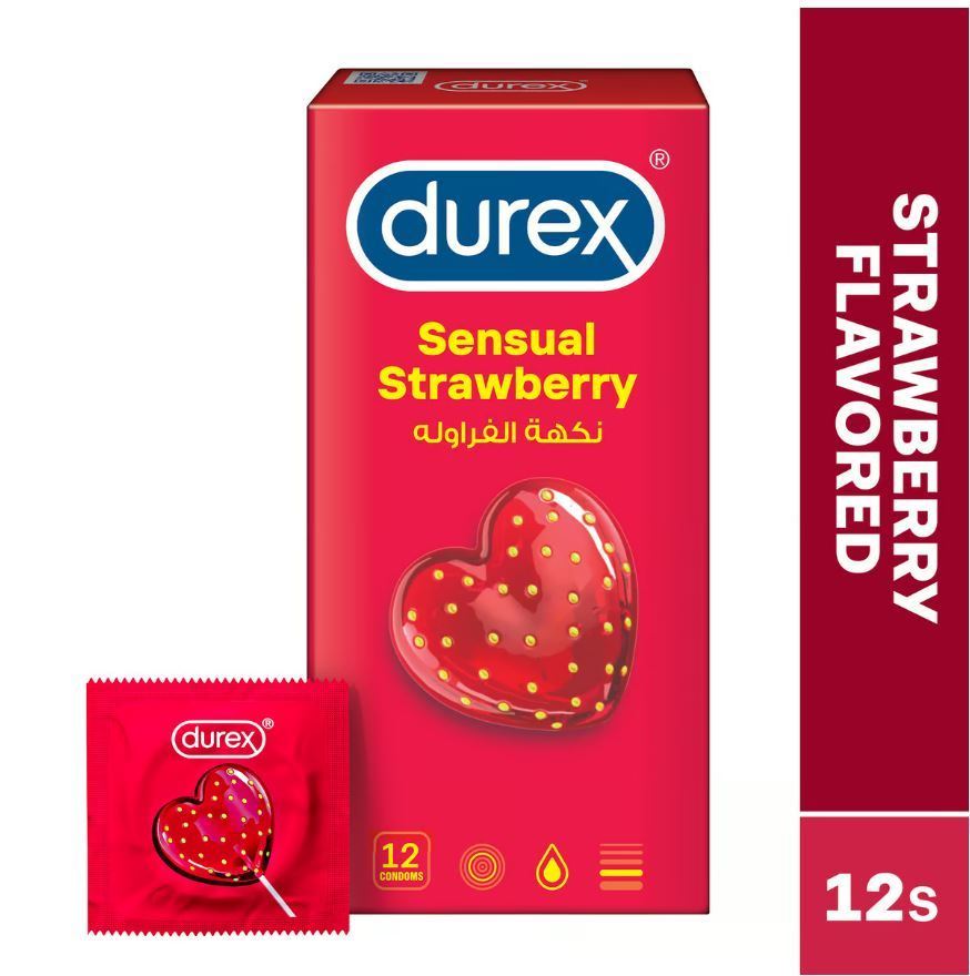 Durex condoms sensual strawberry 12pcs