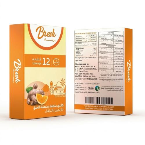 Bresk lozenge ginger & honey 12pcs