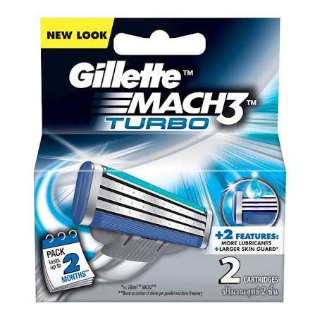 Gillette mach 3 turbo razor 2up 32426
