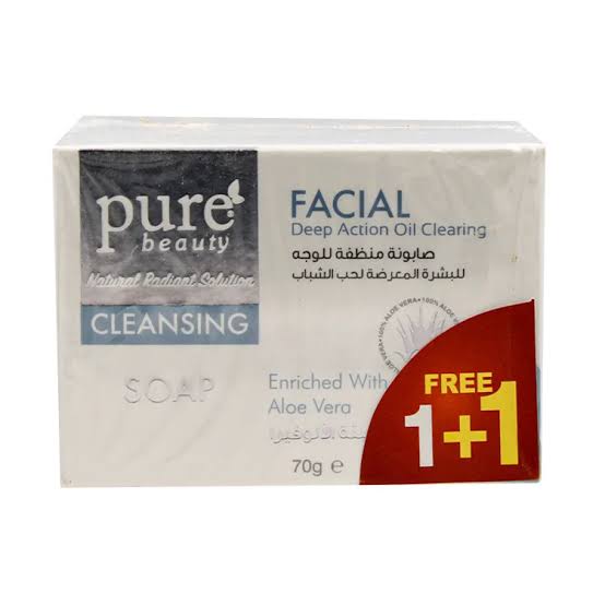 Pure Beauty cleansing facial soap 70gm 1+1