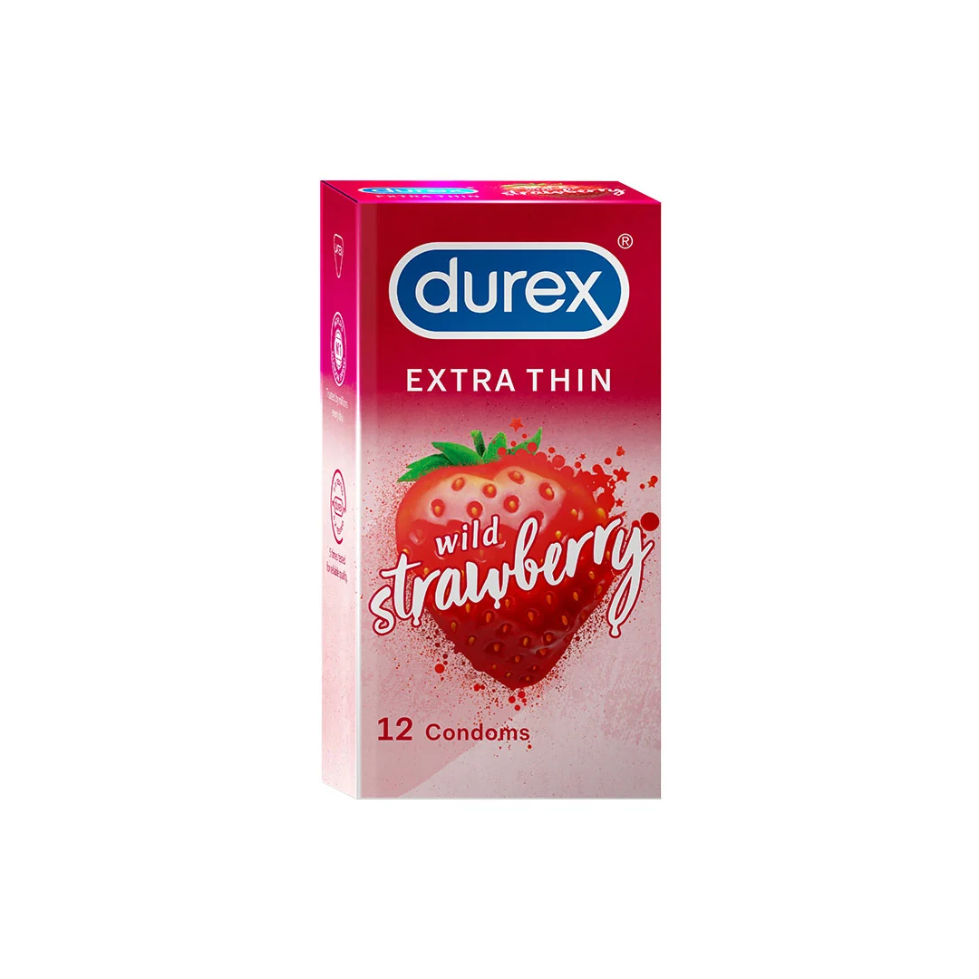 Durex condoms extra thin strawberry 12pcs