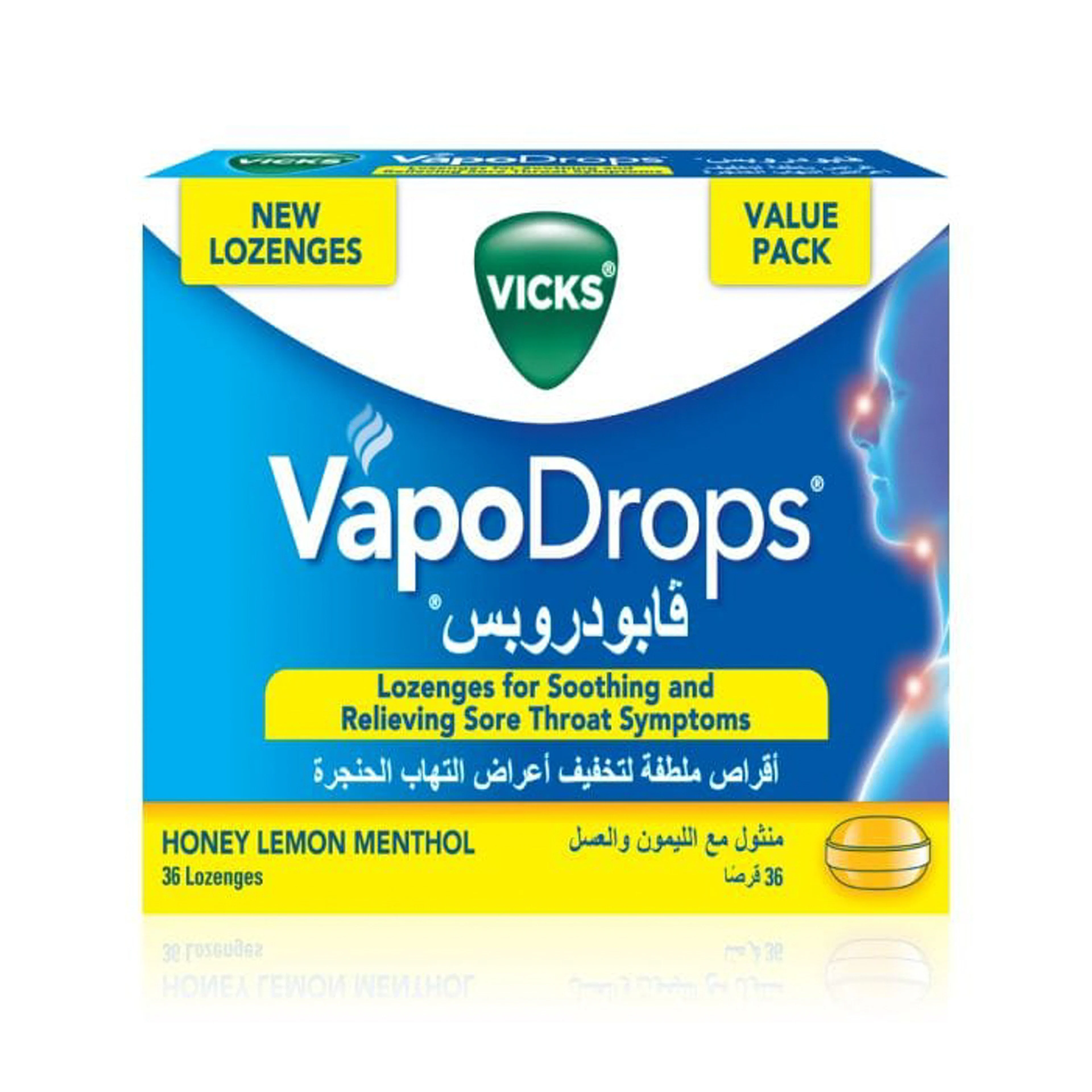 Vicks vapodrops honey lemon 36 loz
