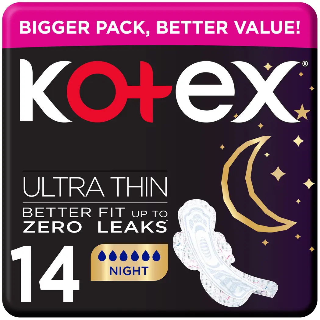 Kotex ultra thin pads night + wings 7*14 1671