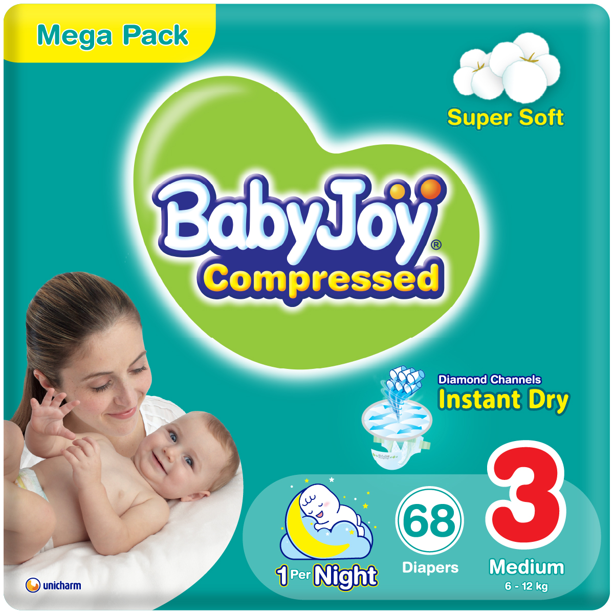 Babyjoy compressed jumbo pack newborn 3*68