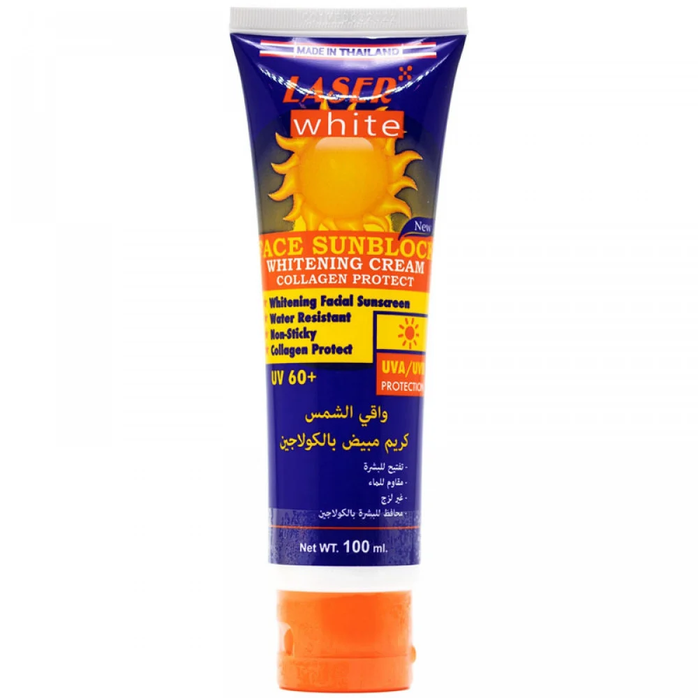 Laser white face sun block uv60+ blue 100ml